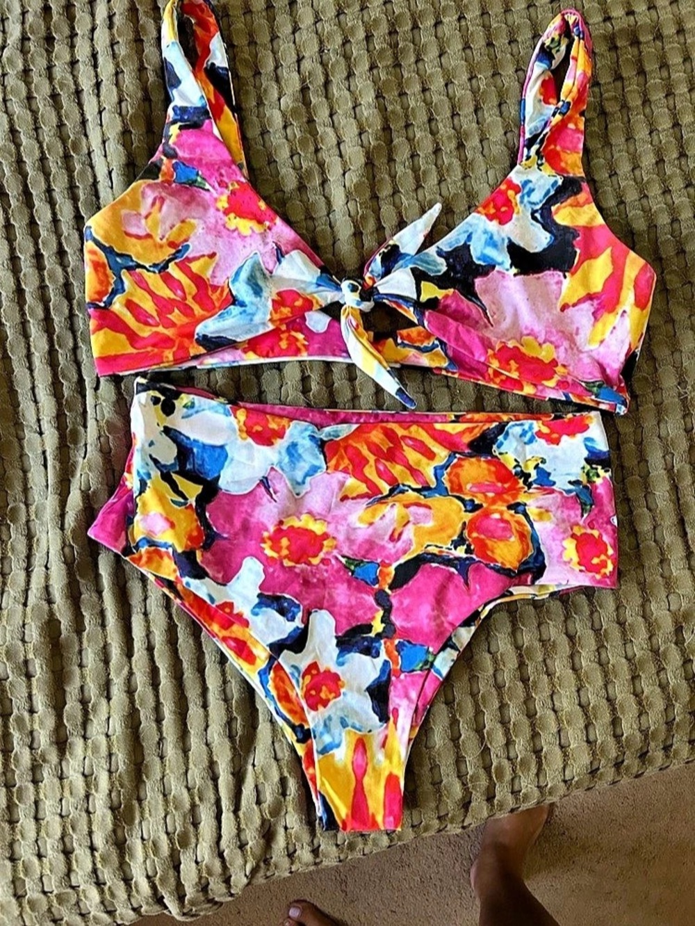 Floral Print Bikini in Pink & Multicolor
